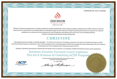 Erickson Solution Focused Coach Diploma – 2021